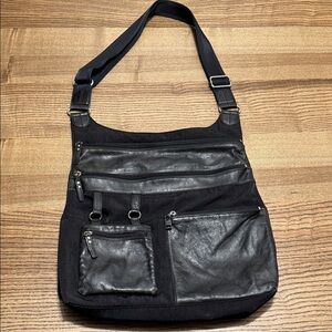 Highway Black Leather Crossbody Bag